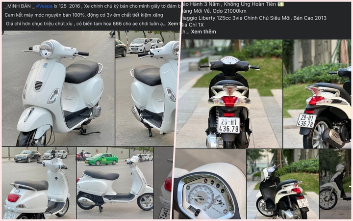 Vespa LX 125, Liberty rao buôn bán giá bán chỉ rộng lớn 10 triệu đồng. (Ảnh chụp mùng hình)