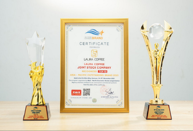 Laura Coffee xuất sắc nhận hai giải thưởng tại lễ công bố Thương hiệu tiêu biểu Châu Á - Thái Bình Dương 2023.