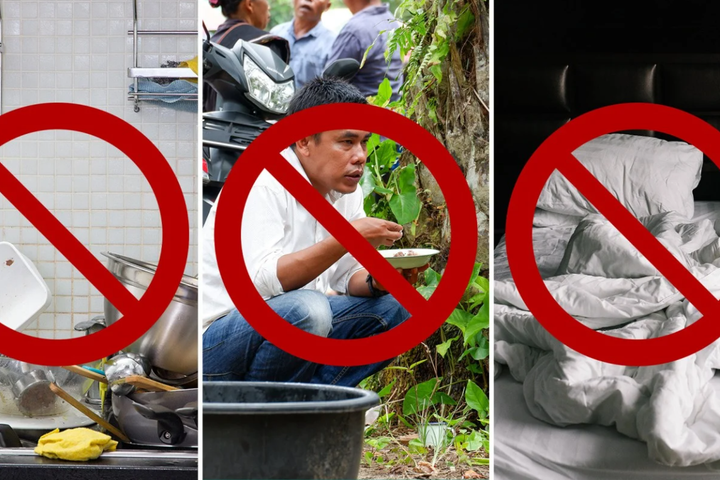 Huyện Phổ Cách ở Trung Quốc sẽ phạt tiền với những thói quen ăn uống bị cho là xấu và lối sống bừa bộn. (Ảnh: SCMP)