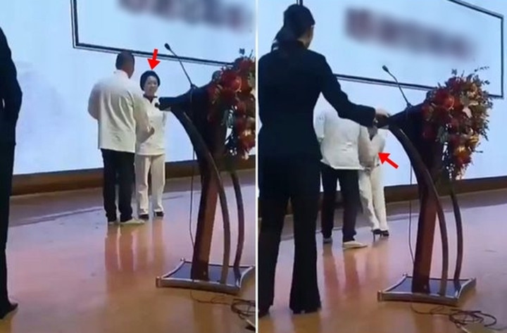 Vị võ sư thực hiện màn "điểm huyệt" rùng rợn.