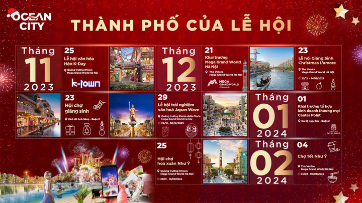 Chuỗi hoạt động lễ hội cuối năm tại Mega Grand World và Ocean City.