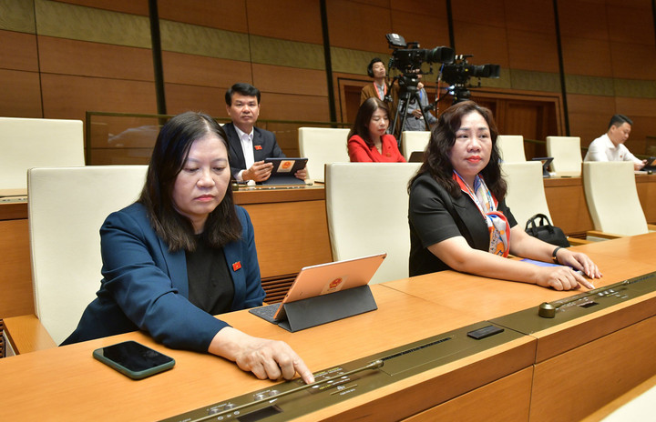 Quốc hội biểu quyết thông qua Luật Viễn thông (sửa đổi) vào sáng 24/11. (Ảnh: quochoi.vn)