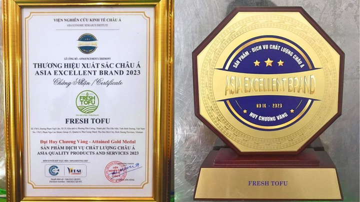 Sản phẩm được trao tặng danh hiệu Huy chương vàng sản phẩm dịch vụ chất lượng 2023.