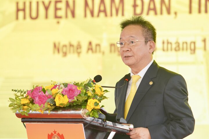 Ông Đỗ Quang Hiển, Chủ tịch Ủy ban Chiến lược Tập đoàn T&T Group phát biểu tại Lễ khởi công hai dự án.