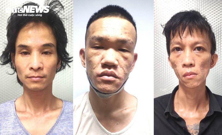 Hạnh, Hải và Thanh khi bị lực lượng công an bắt giữ.