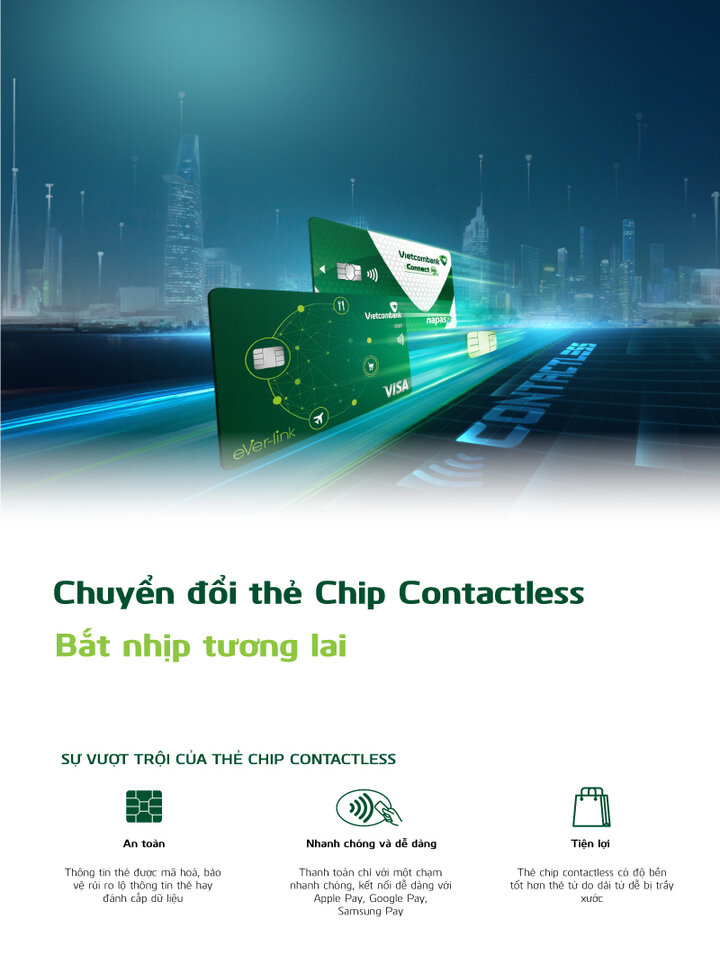 Thẻ Vietcombank Chip Contactless: Đổi mới thanh toán, chạm để cảm nhận - 1