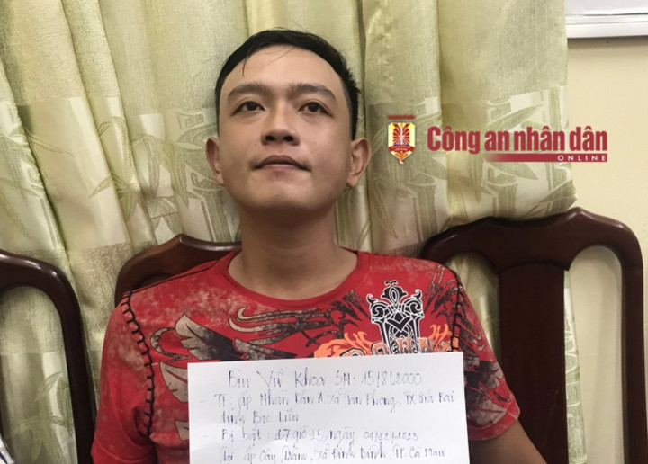 Đối tượng Khoa tại cơ quan Công an.