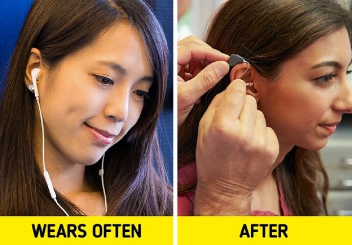 Bạn có thể bị suy giảm thính lực khi đeo tai nghe nhiều. (Ảnh: Brightside)