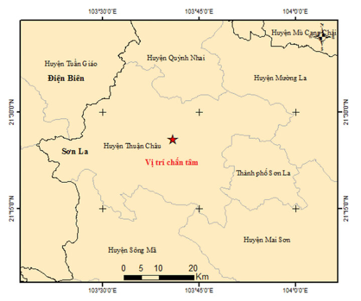 Xảy ra động đất 3 độ richter ở Sơn La