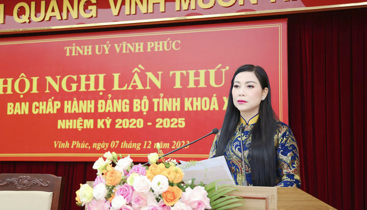 Bí thư Tỉnh ủy Hoàng Thị Thúy Lan kết luận hội nghị.
