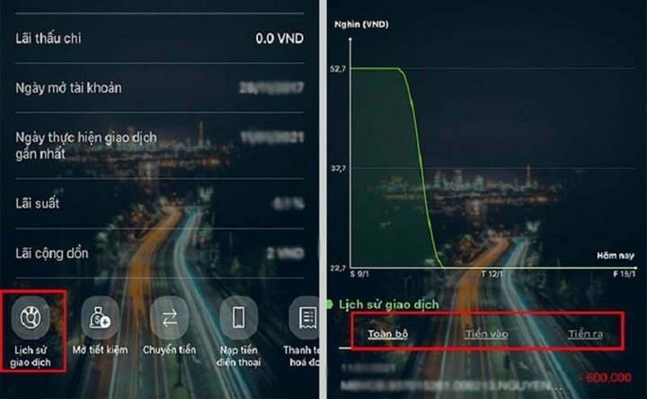 Cách xem lịch sử giao dịch Vietcombank - 1