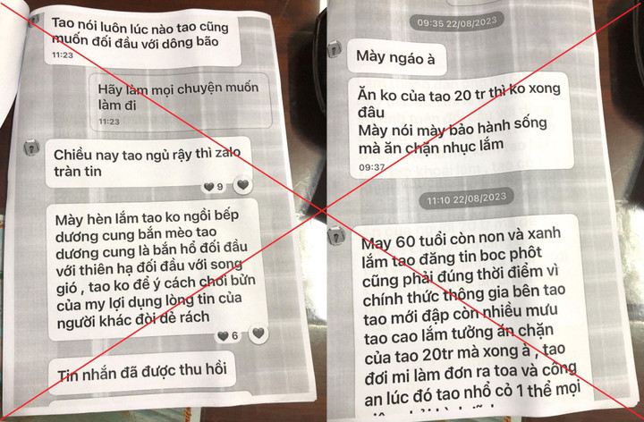 Những thông tin được cơ quan công an thu thập.