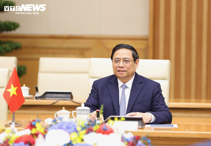 Thủ tướng Phạm Minh Chính phát biểu tại cuộc hội đàm.