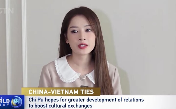 Chi Pu trả lời phỏng vấn của CGTN.