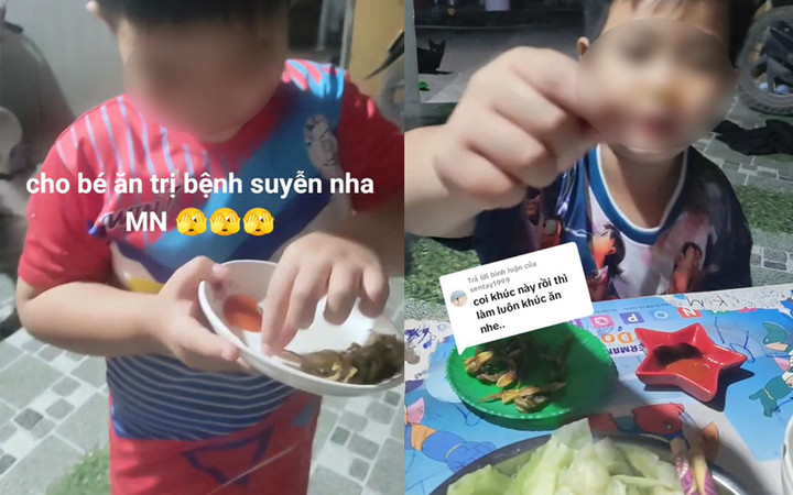 Chủ tài khoản cho con ăn thằn lằn để trị hen suyễn. (Ảnh chụp màn hình)