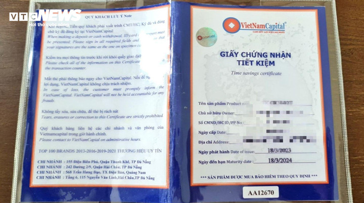 Giấy chứng nhận tiết kiệm người gửi tiền được công ty cung cấp.