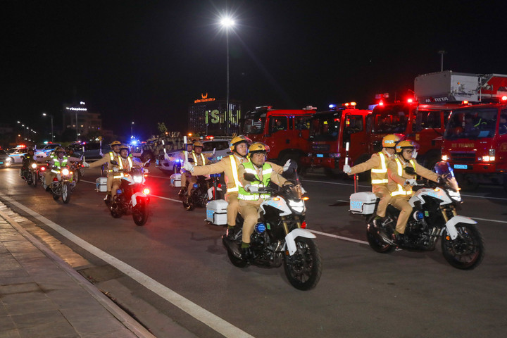 Các lực lượng diễu hành trên các tuyến đường. (Ảnh: CACC)