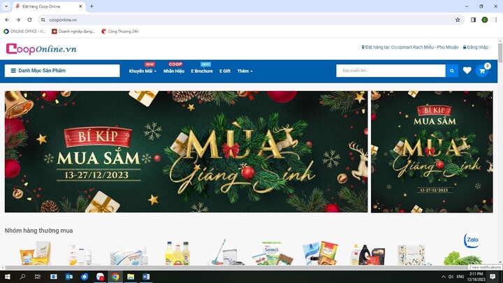 Nhiều chương trình khuyến mãi Giáng sinh hấp dẫn trên Co.op online.