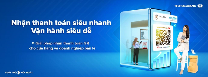 Tạo mã QR động dễ dàng với Giải pháp nhận thanh toán QR cho cửa hàng của Techcombank.
