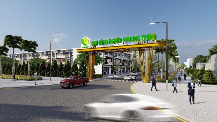 Hình ảnh trên thiết kế 3D của Cụm công nghiệp Phương Trung.