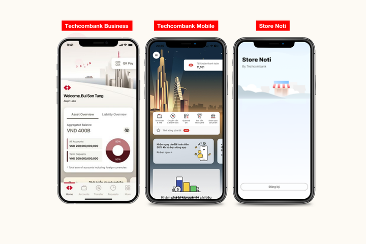 Chủ cửa hàng tạo mã QR động trên Techcombank Business/Techcombank Mobile, nhân viên chủ động tạo mã trên Store Noti.