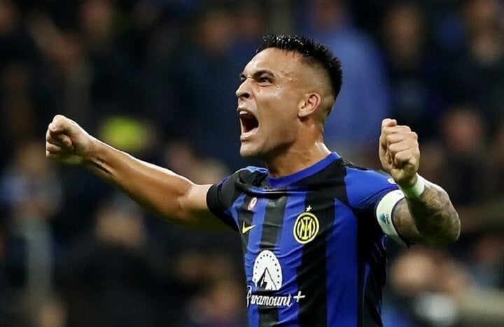 Lautaro Martinez ghi 37 bàn trong năm 2023. Đáng chú ý, toàn bộ các pha lập công này đều được anh thực hiện trong màu áo Inter Milan. (Ảnh: Getty Images)