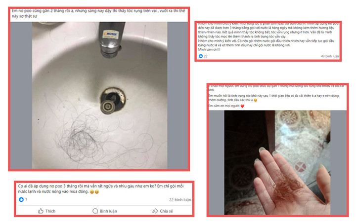 Nhiều cư dân mạng có phản hồi tiêu cực về kết quả áp dụng No Poo theo phong trào. (Ảnh chụp màn hình)