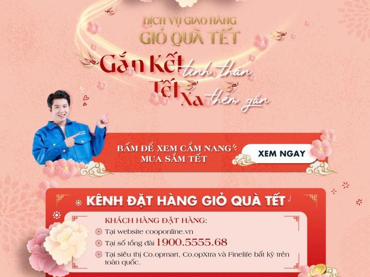 Dịch vụ giao giỏ quà Tết trên Co.op Online.