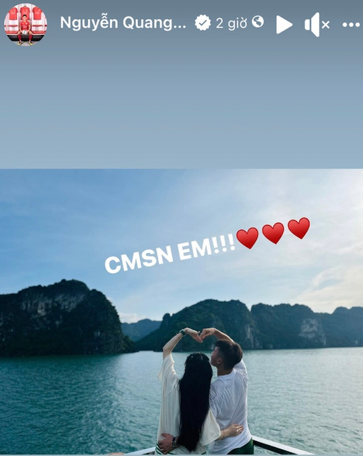 Quang Hải từng một lần đăng tải ảnh chúc mừng sinh nhật bạn gái nhưng tấm ảnh từ phía sau lưng và cũng không nhắc tên Chu Thanh Huyền.