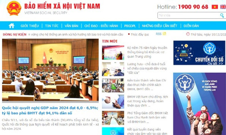 Cổng thông tin BHXH Việt Nam.
