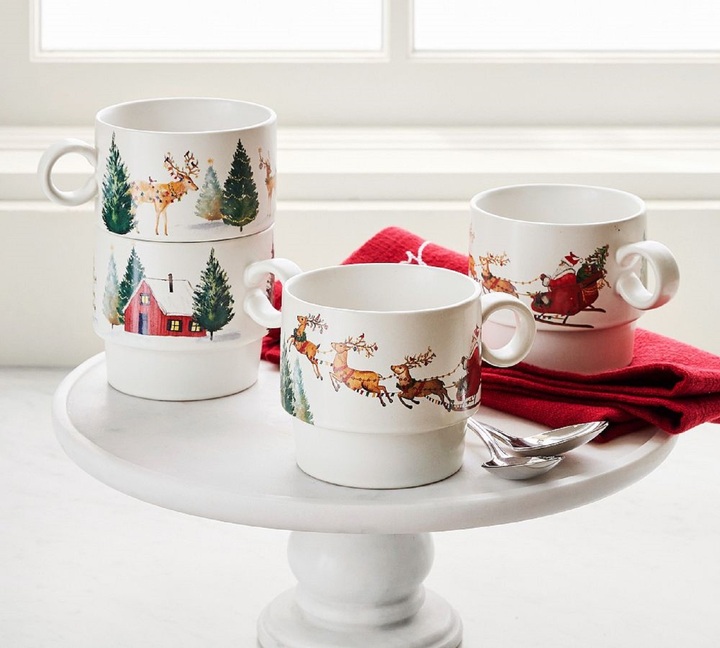 Bộ cốc Giáng sinh là một món quà dễ thương. (Ảnh: Potterybarn)