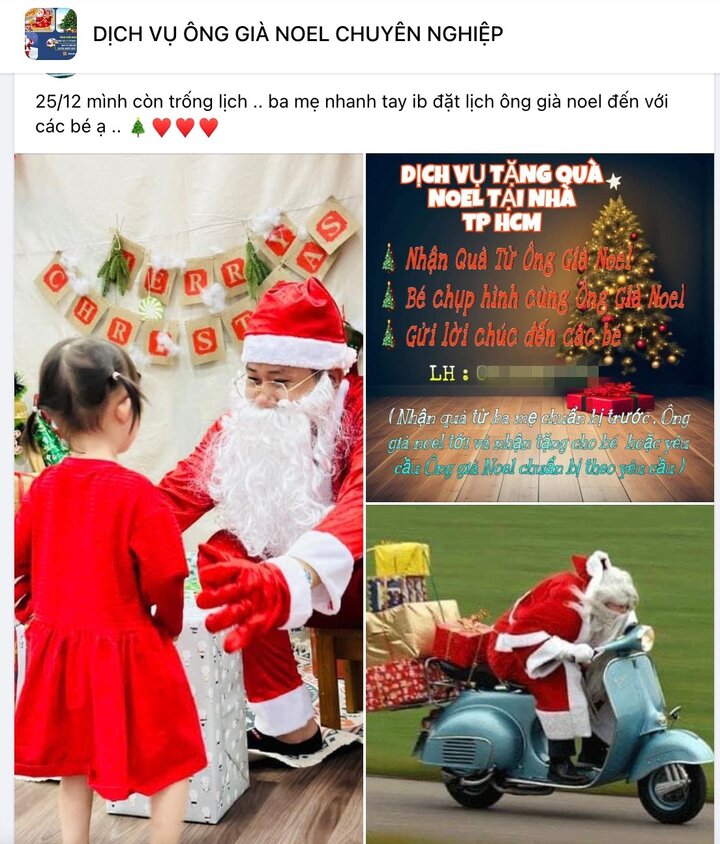 Nhiều nguồn cung cấp dịch vụ ông già Noel nhưng vẫn không đủ so với nhu cầu thị trường. (Ảnh chụp màn hình)