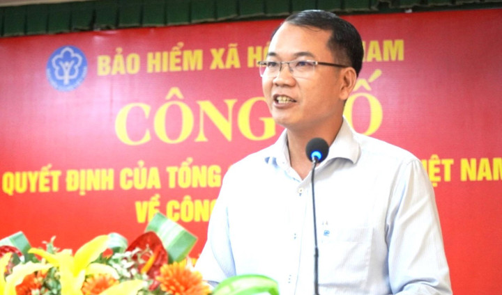 Ông Nguyễn Thanh Tâm phát biểu tại buổi công bố quyết định. (Ảnh: Vân Phong)