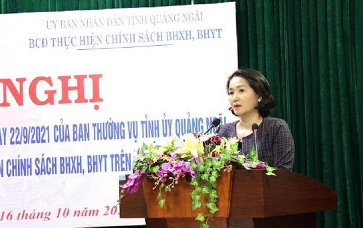 Giám đốc Sở Lao động- Thương binh và Xã hội Nguyễn Thị Ánh Lan phát biểu thảo luận tại hội nghị.