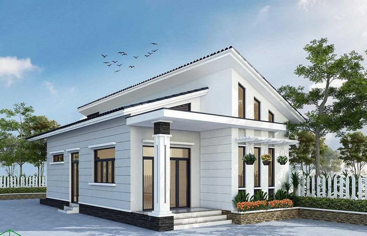 Thiết kế nhà mái lệch rất thu hút ánh nhìn. (Ảnh: Family Home Plans)