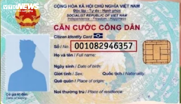 Mẫu thẻ căn cước công dân có gắn chíp.