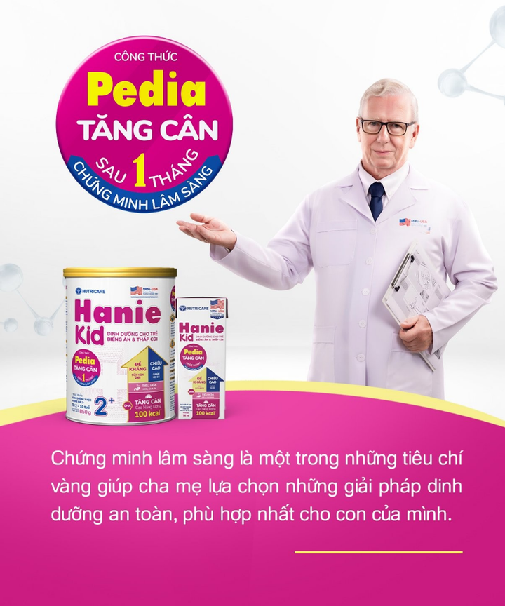 Hanie Kid - Dinh dưỡng Y học được chứng minh giúp trẻ tăng cân sau 1 tháng - 3