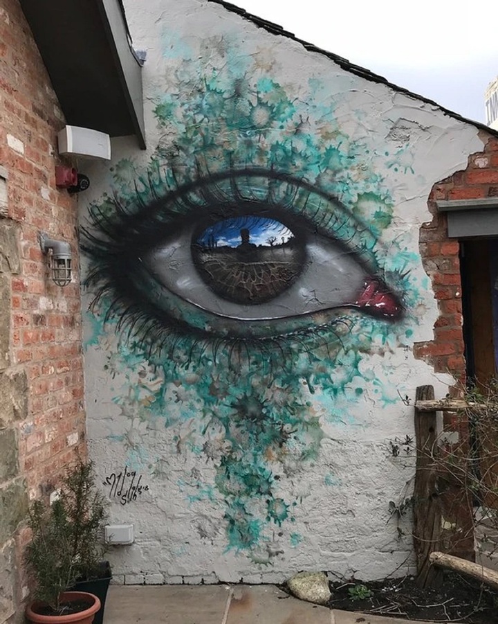 Kiệt tác nghệ thuật đường phố ở Lancashire, Anh. (Ảnh: Alphatek666/Reddit)