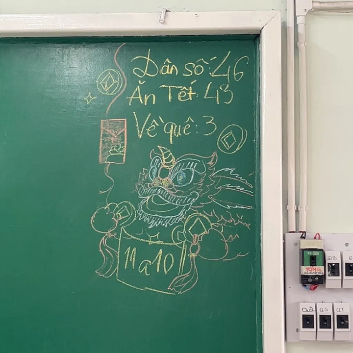 Nhiều phong cách trang trí bảng dễ thương được hội học trò khoe lên mạng xã hội. (Ảnh: Cẩm Tú)