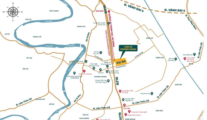 Hình ảnh mặt bằng định vị của dự án CCN Phương Trung.