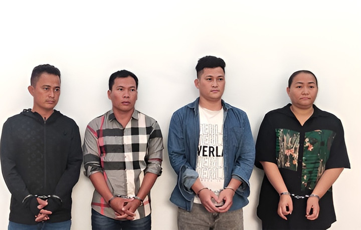 Ngọc và đồng phạm tại cơ quan điều tra. (Ảnh: Công an cung cấp)