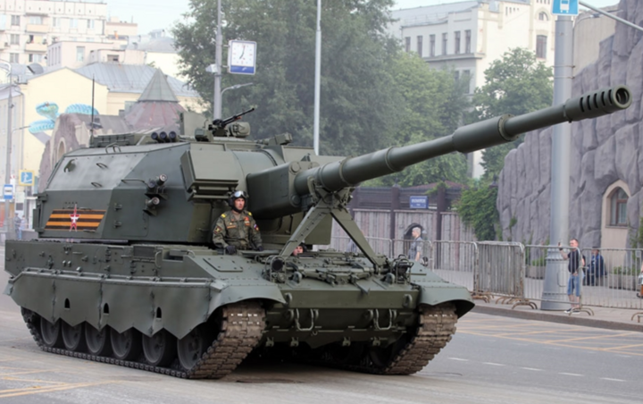 2S35 Koalitsiya-SV là pháo tự hành cỡ nòng 152mm do Viện nghiên cứu trung tâm Burevestnik thiết kế. (Ảnh: twitter.com)