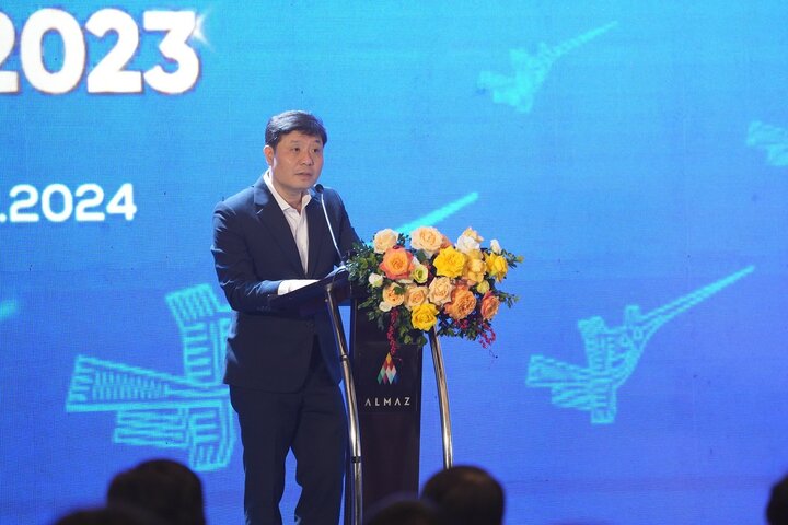 GS. Vũ Hà Văn, Giám đốc Khoa học Quỹ VINIF phát biểu tại Lễ công bố ngày 16/1/2024.