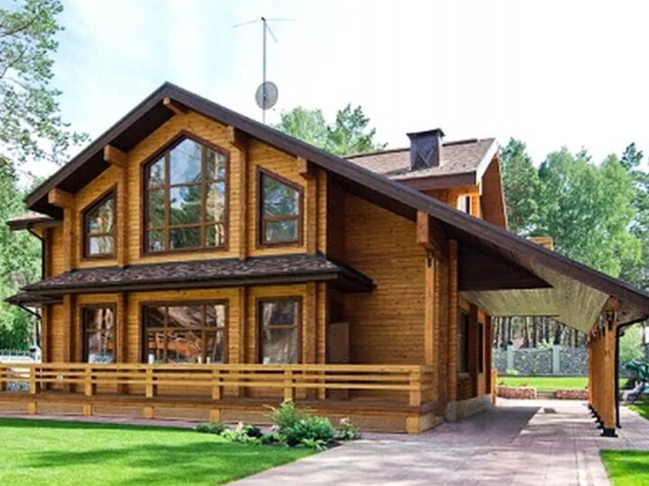 Mẫu thiết kế nhà gỗ 3 gian hiện đại