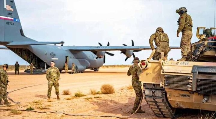 Refueling the M1A2 Abrams tank from the C-130J Super Hercules.