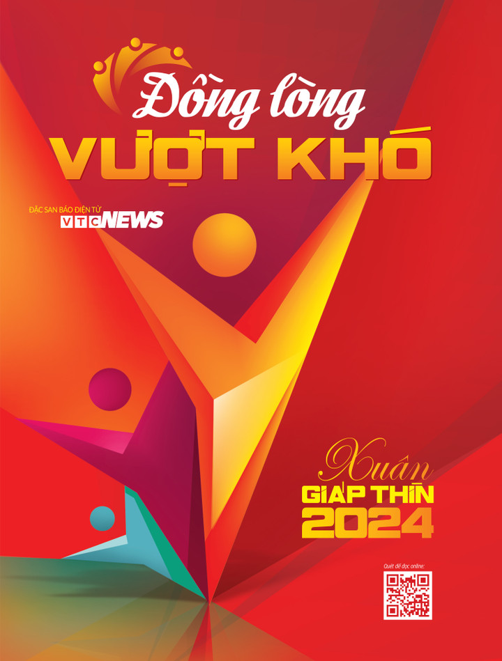 Bìa đặc san Tết "Đồng lòng vượt khó" của Báo điện tử VTC News.
