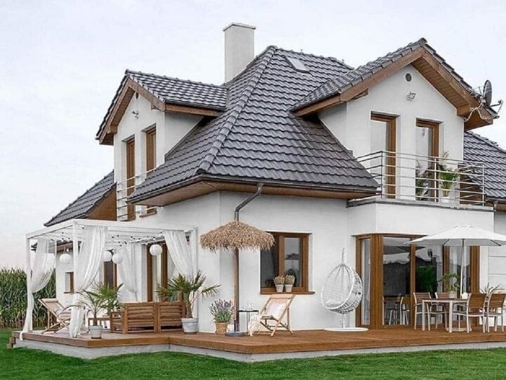 Ngôi nhà 2 tầng mang phong cách Bắc Âu với đầy đủ tiện ích. (Ảnh: Vinavic)