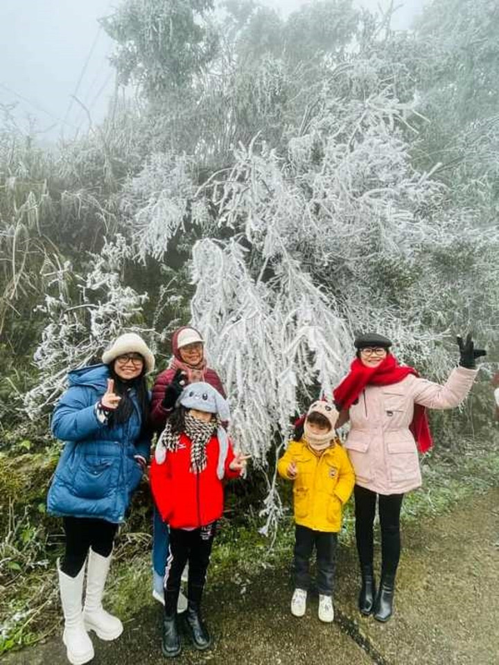 Băng giá phủ kín đỉnh Mẫu Sơn, du khách ùn ùn kéo đến ngắm - 6