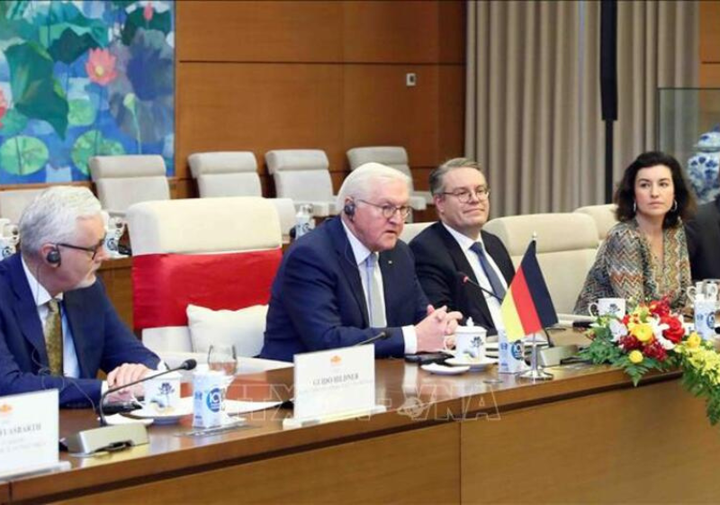 Tổng thống Cộng hoà Liên bang Đức Frank-Walter Steinmeier phát biểu.