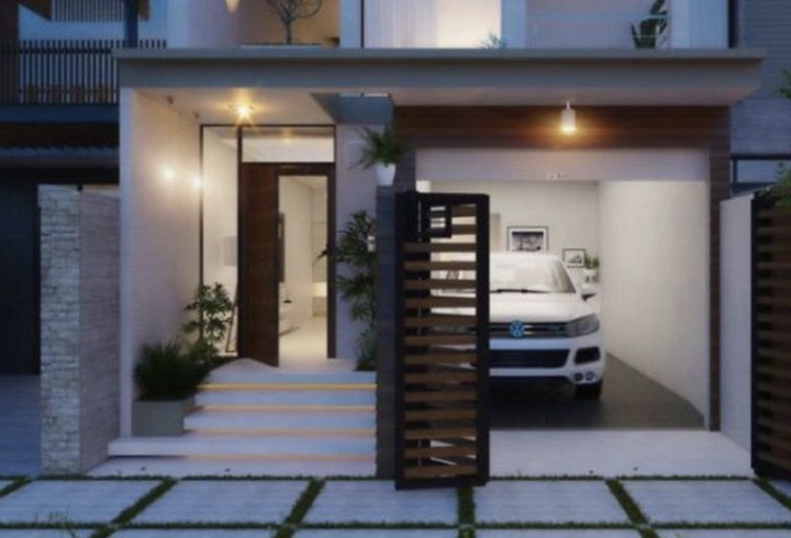 Nhà có tầng hầm lửng ở Việt Nam.